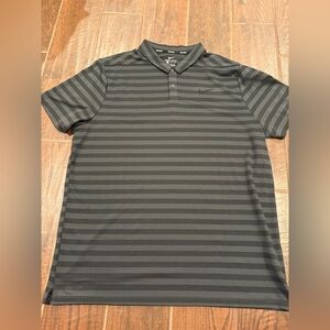 Nike Golf Men's Black and anthracite Striped Polo Shirt size xl